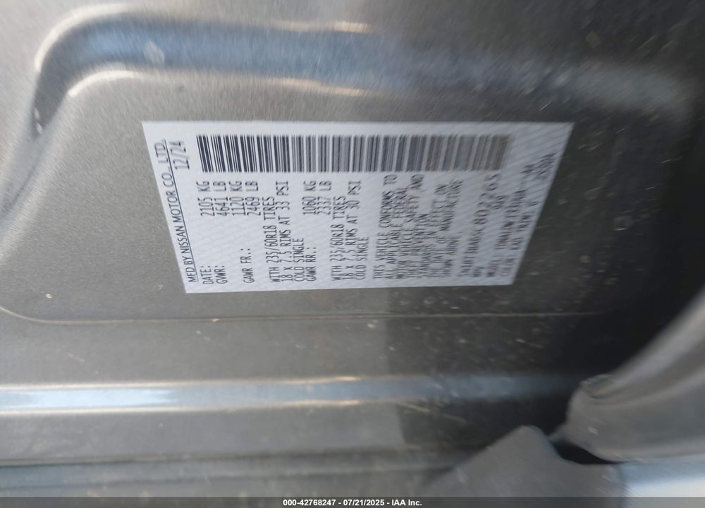 2025 NISSAN ROGUE VIN: 5N1BT3BA6SC802265