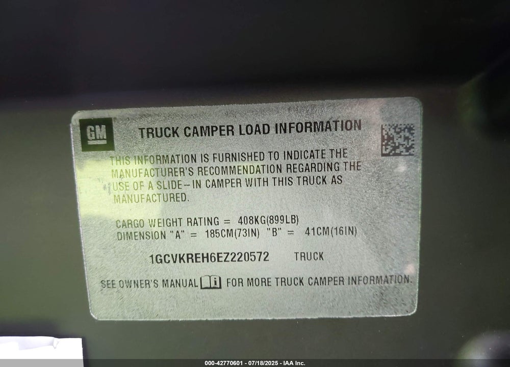 2014 CHEVROLET SILVERADO 1500 VIN: 1GCVKREH6EZ220572