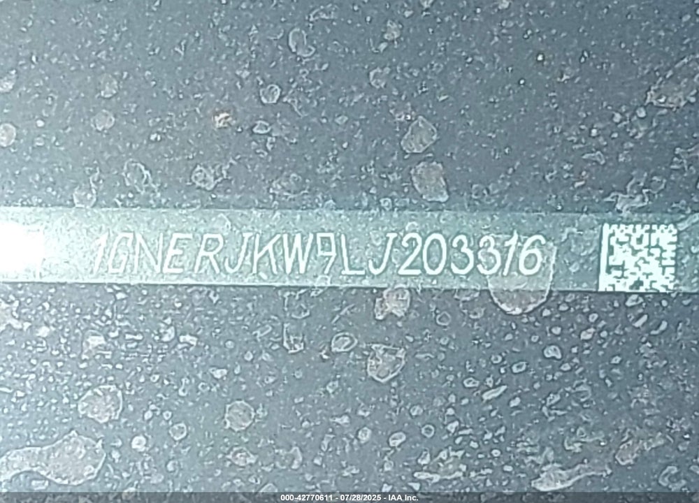 2020 CHEVROLET TRAVERSE VIN: 1GNERJKW9LJ203316