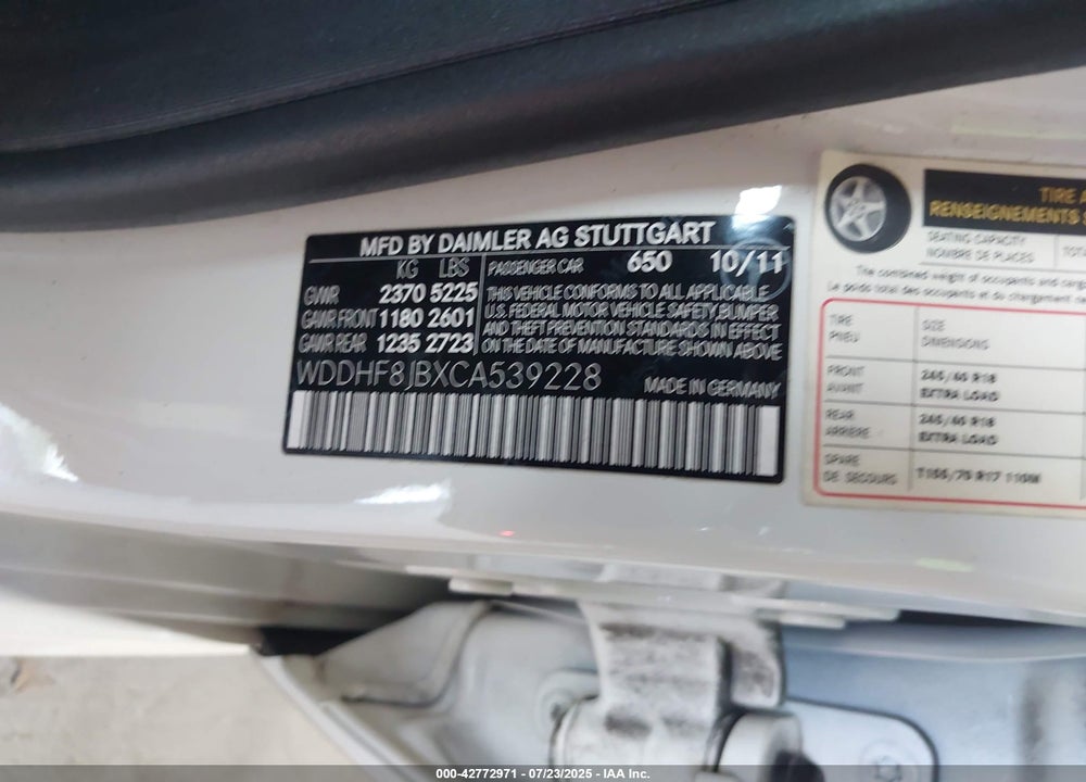 2012 MERCEDES-BENZ E 350 4MATIC VIN: WDDHF8JBXCA539228