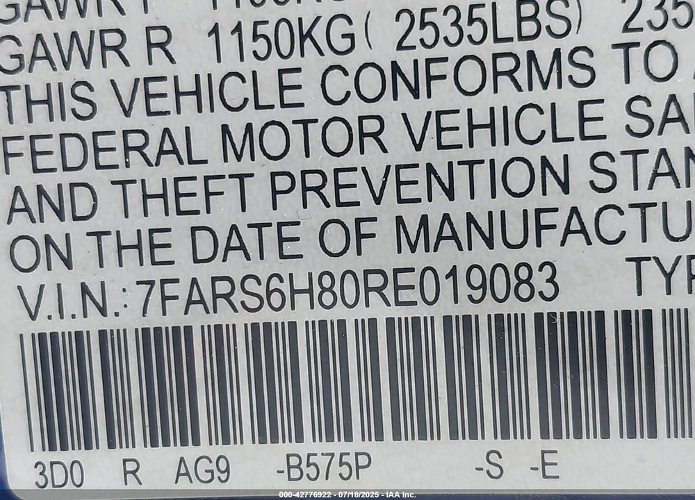 2024 HONDA CR-V VIN: 7FARS6H80RE019083