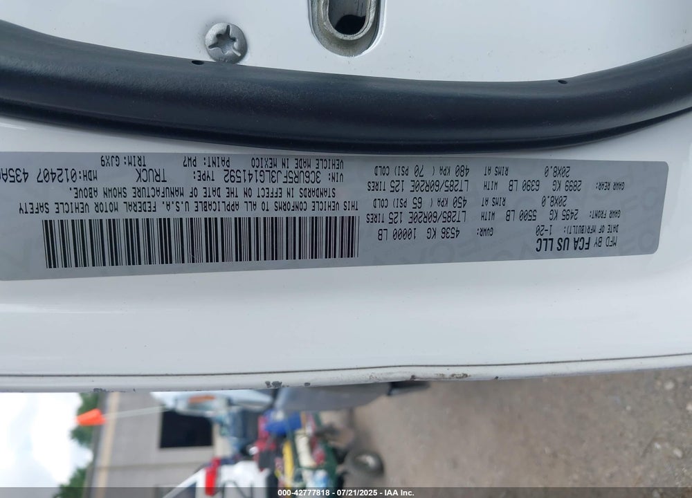 2020 RAM 2500 VIN: 3C6UR5FJ3LG141592