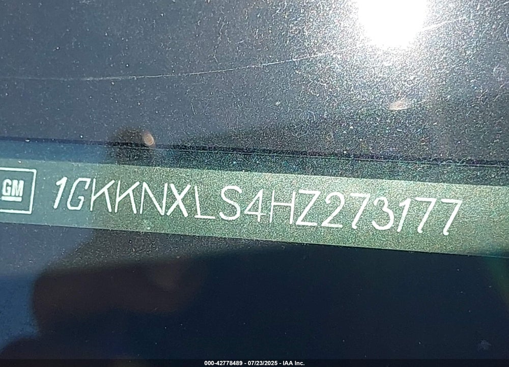 2017 GMC ACADIA VIN: 1GKKNXLS4HZ273177
