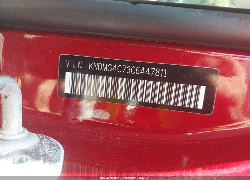 2012 KIA SEDONA LX VIN: KNDMG4C73C6447811