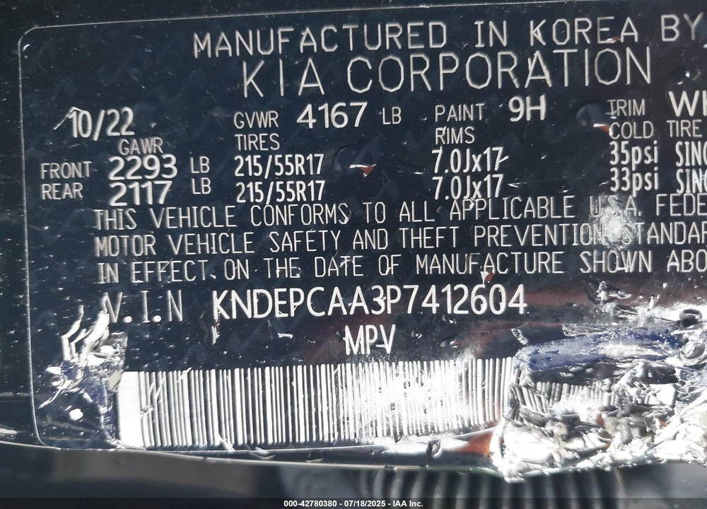 2023 KIA SELTOS LX VIN: KNDEPCAA3P7412604
