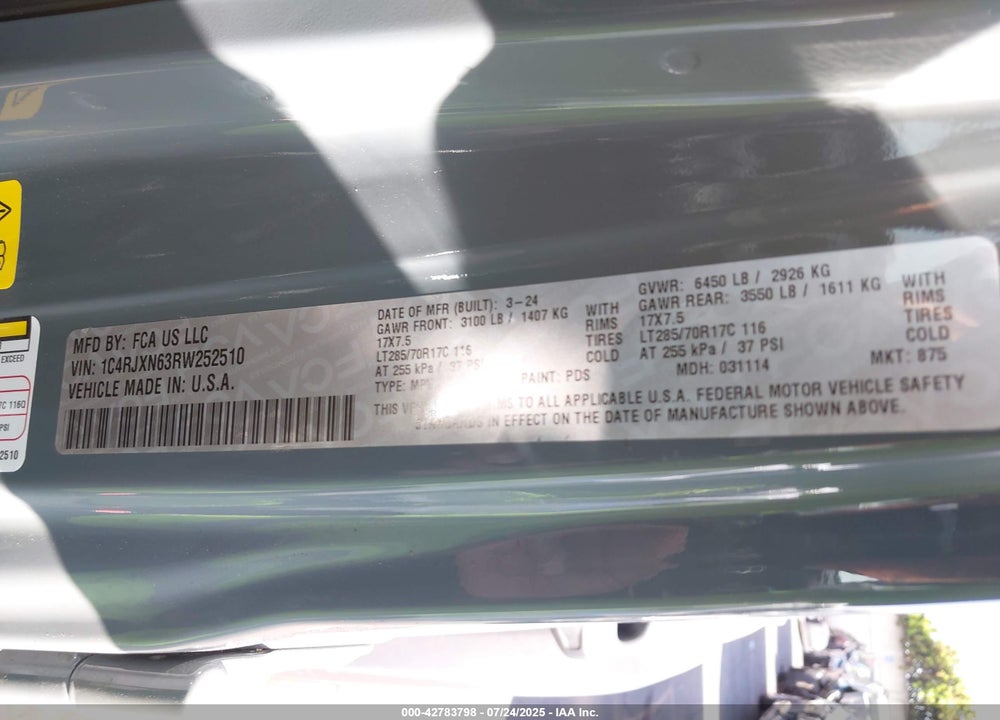 2024 JEEP WRANGLER / VIN: 1C4RJXN63RW252510