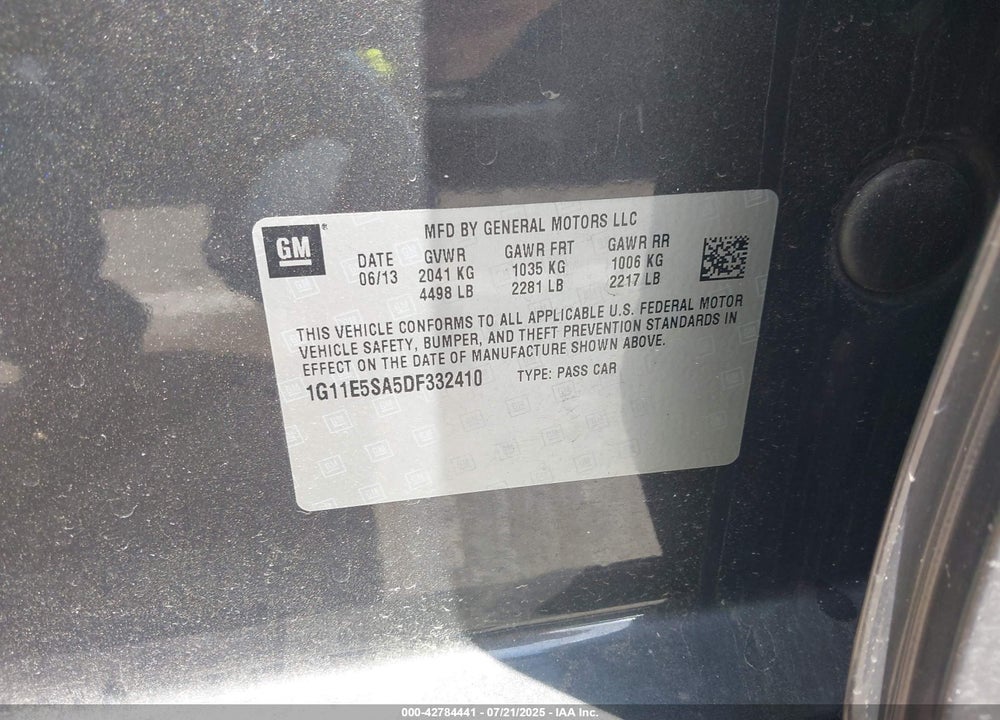 2013 CHEVROLET MALIBU VIN: 1G11E5SA5DF332410
