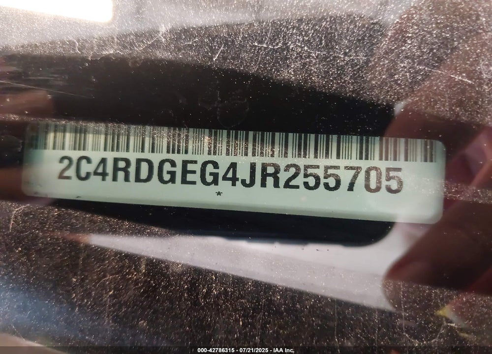 2018 DODGE GRAND CARAVAN GT VIN: 2C4RDGEG4JR255705