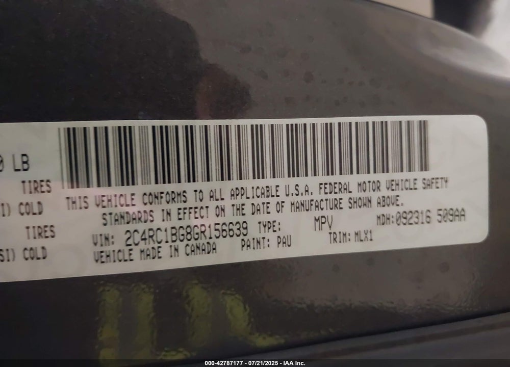 2016 CHRYSLER TOWN & COUNTRY TOURING VIN: 2C4RC1BG8GR156639