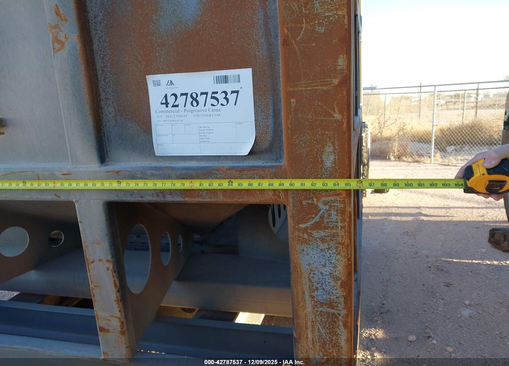 2019 PRATT INDUSTRIES INC CHASSIS AND SANDBOX VIN: 1P9CD3820KN343346