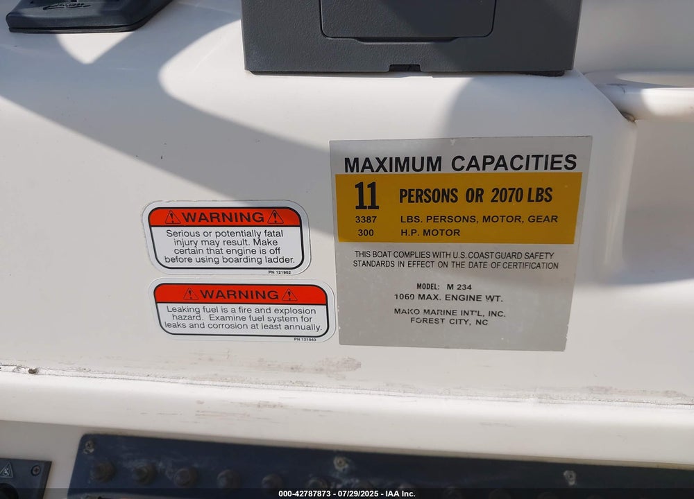 2008 MAKO CENTER CONSOLE VIN: MRKR0201K708
