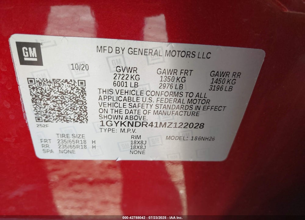 2021 CADILLAC XT5 AWD PREMIUM LUXURY VIN: 1GYKNDR41MZ122028