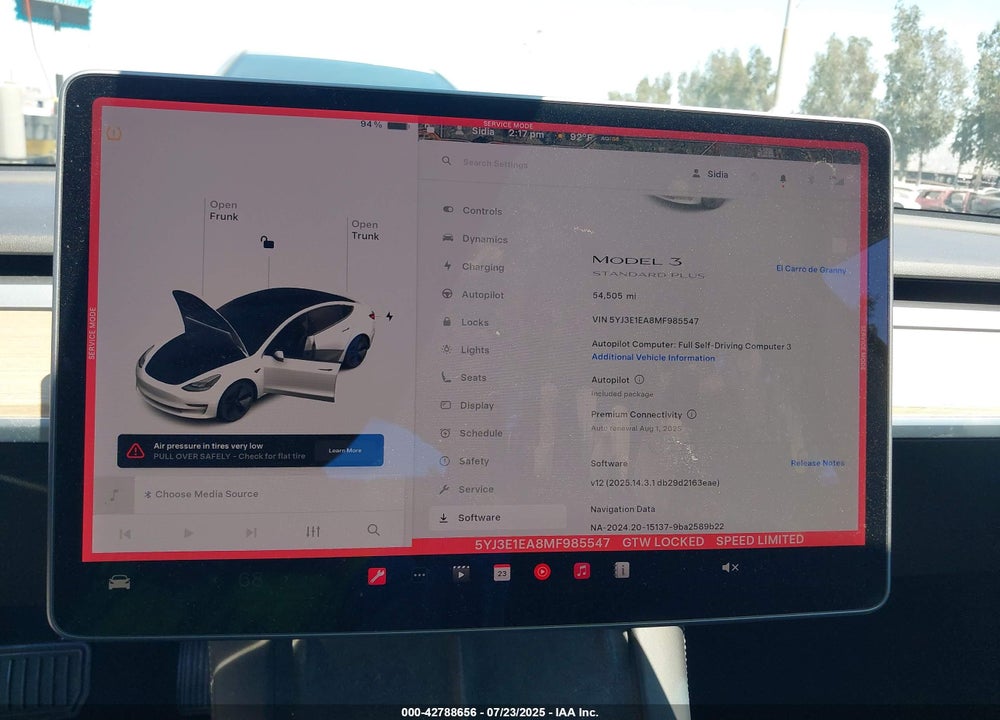 2021 TESLA MODEL 3 VIN: 5YJ3E1EA8MF985547
