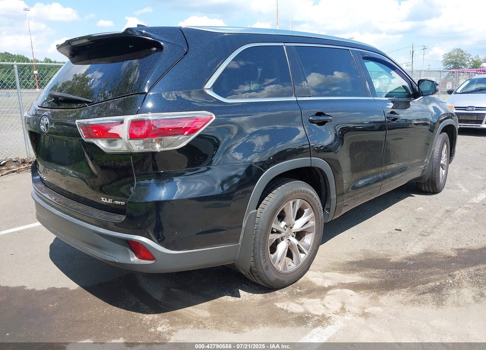 2015 TOYOTA HIGHLANDER XLE V6 VIN: 5TDJKRFH3FS144471
