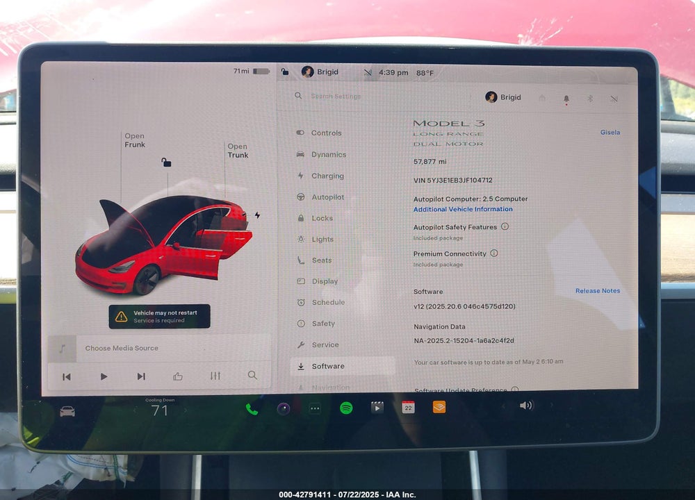 2018 TESLA MODEL 3 VIN: 5YJ3E1EB3JF104712