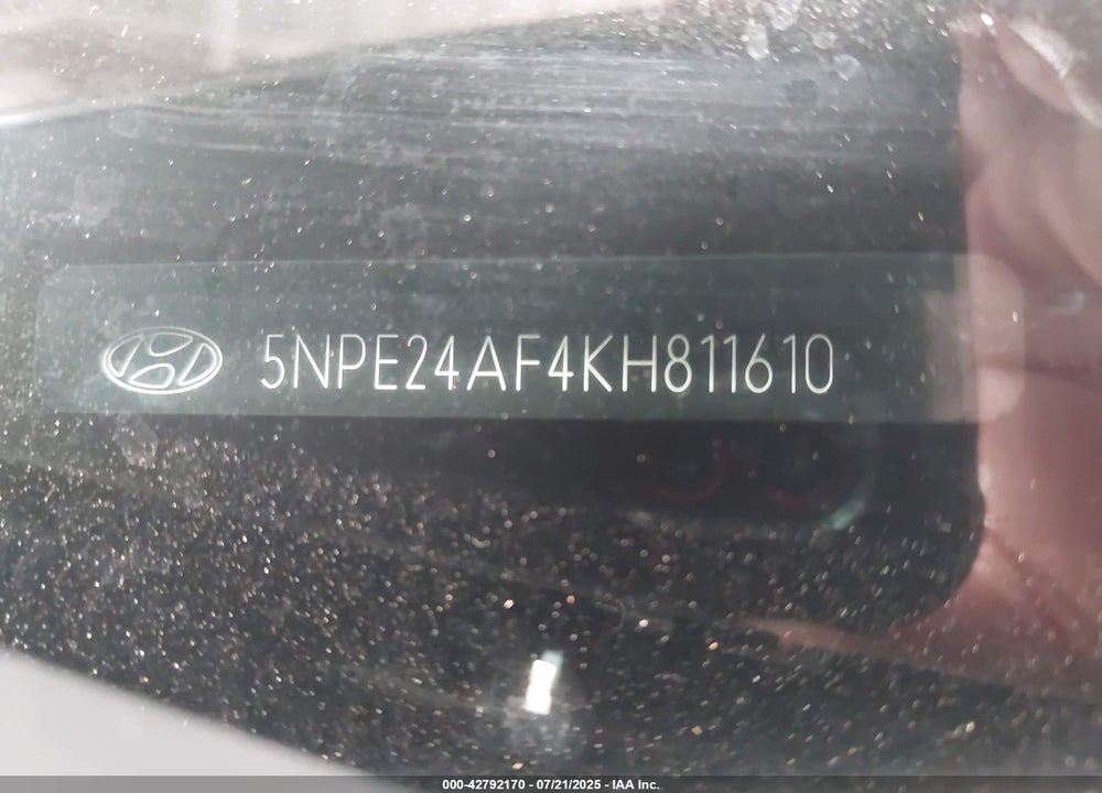 2019 HYUNDAI SONATA SE VIN: 5NPE24AF4KH811610
