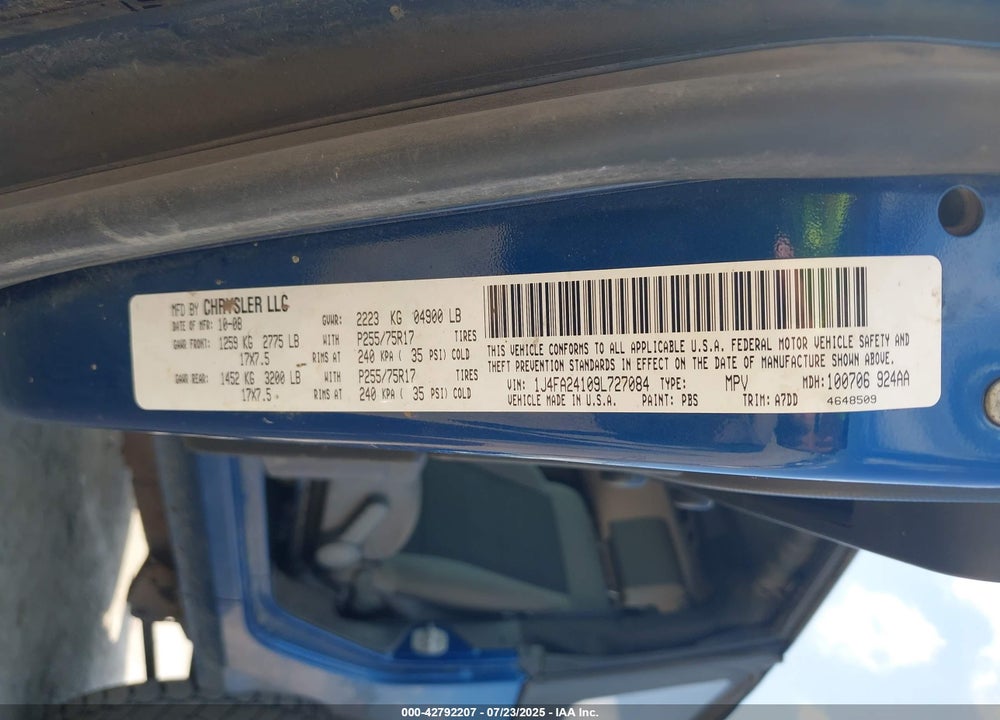 2009 JEEP WRANGLER / VIN: 1J4FA24109L727084