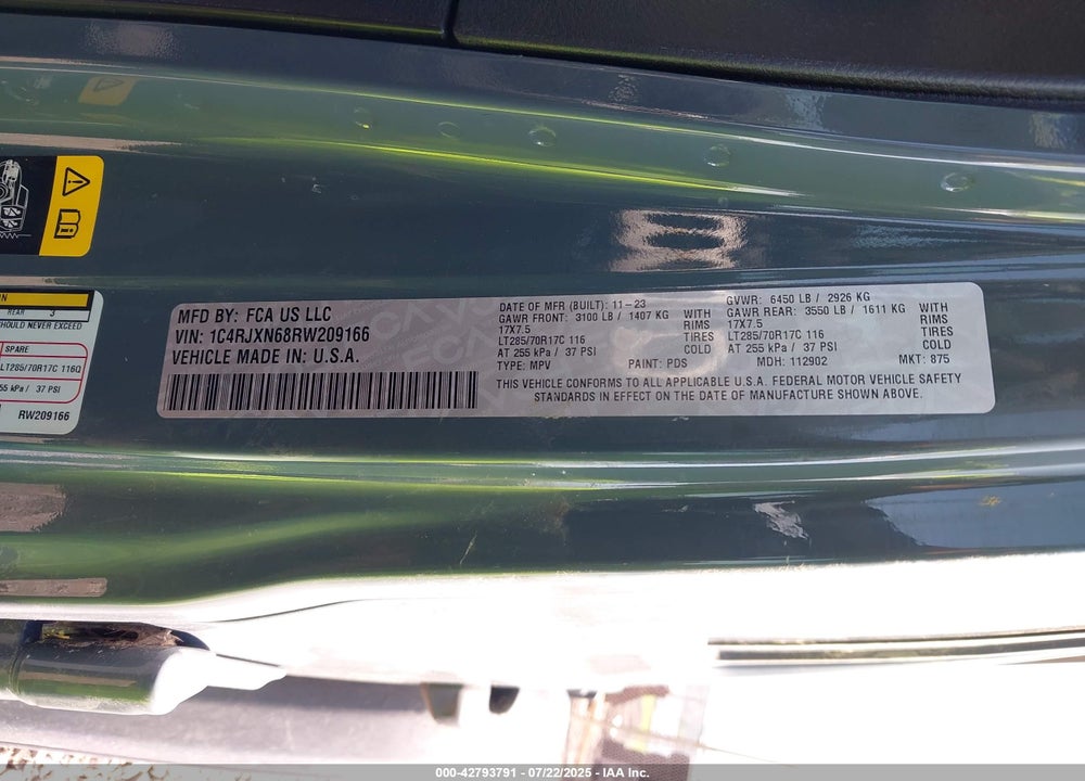 2024 JEEP WRANGLER / VIN: 1C4RJXN68RW209166