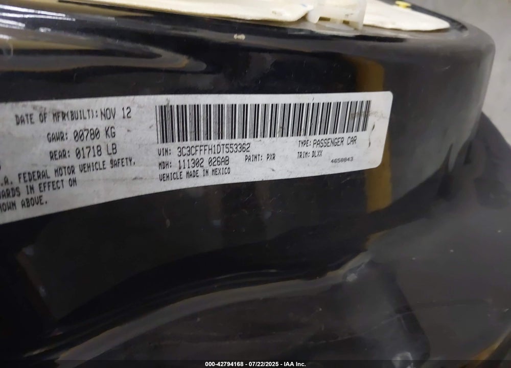 2013 FIAT 500 ABARTH VIN: 3C3CFFFH1DT553362