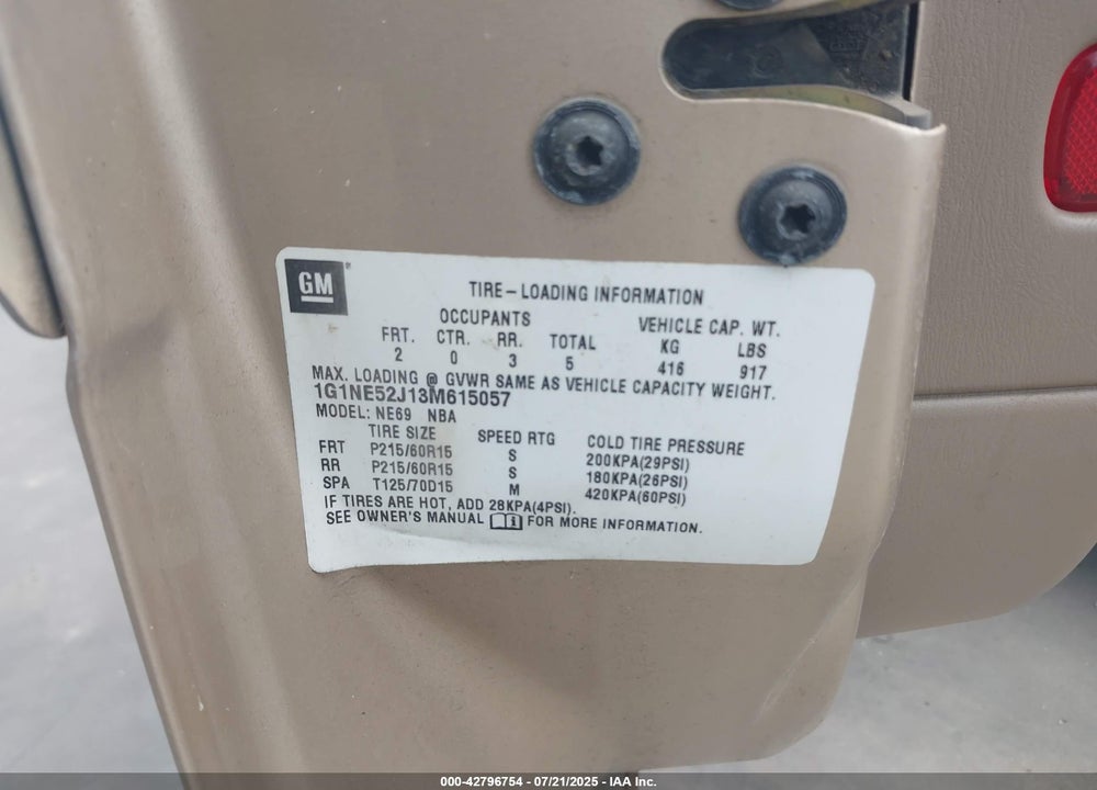 2003 CHEVROLET MALIBU LS VIN: 1G1NE52J13M615057