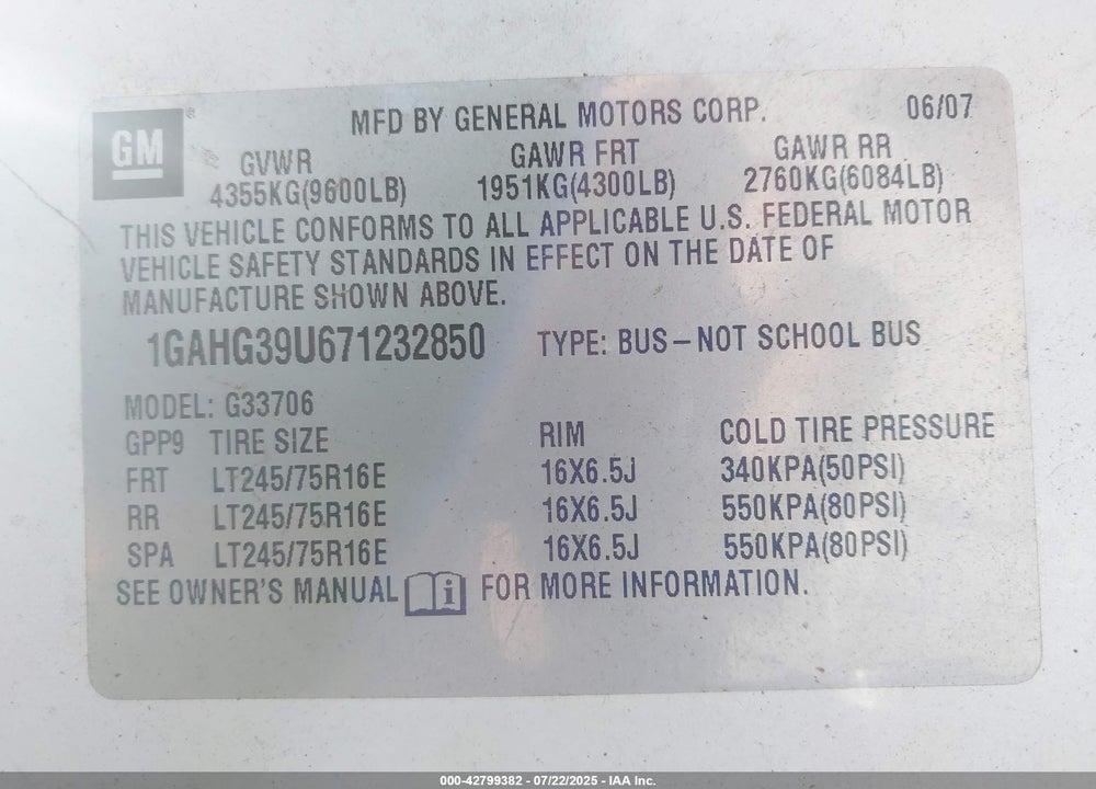 2005 GMC SAVANA VIN: 1GTFG15X451171899