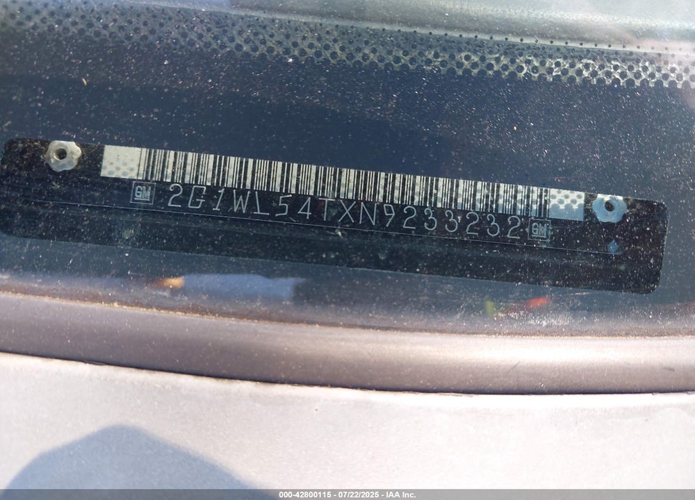 1992 CHEVROLET LUMINA VIN: 2G1WL54TXN9233232