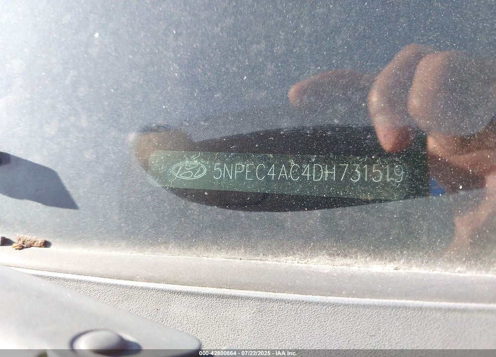 2013 HYUNDAI SONATA VIN: 5NPEC4AC4DH731519