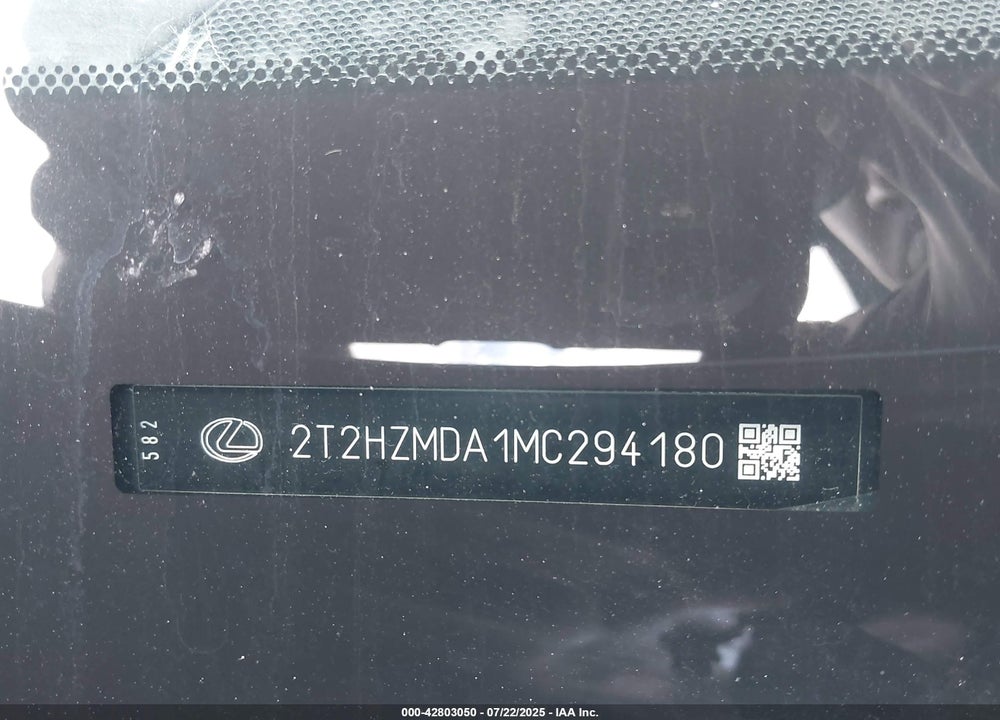 2021 LEXUS RX 350 VIN: 2T2HZMDA1MC294180
