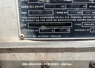 2000 PINES TRAILER CORP SEMI TRAILER VIN: 1PNV532B7YG314469