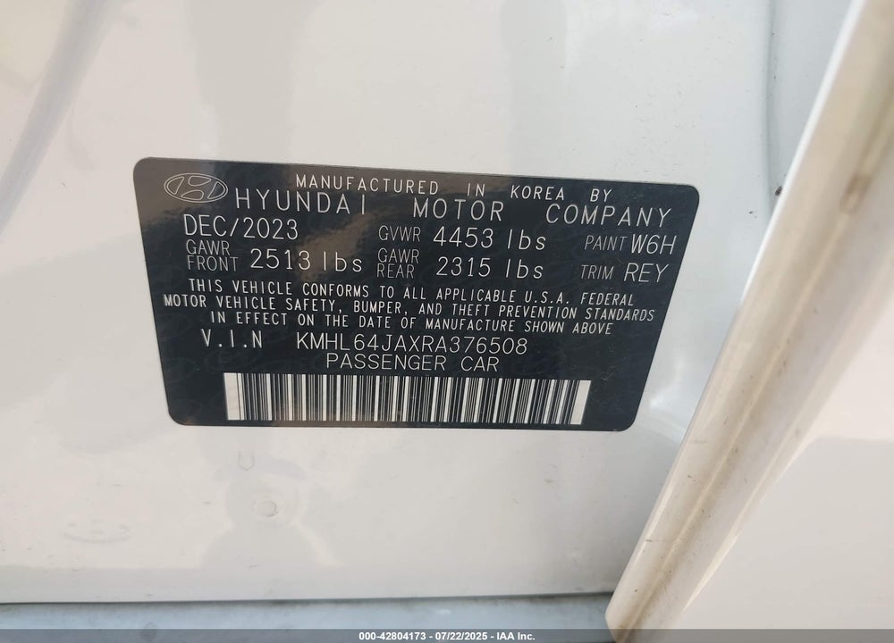 2024 HYUNDAI SONATA VIN: KMHL64JAXRA376508