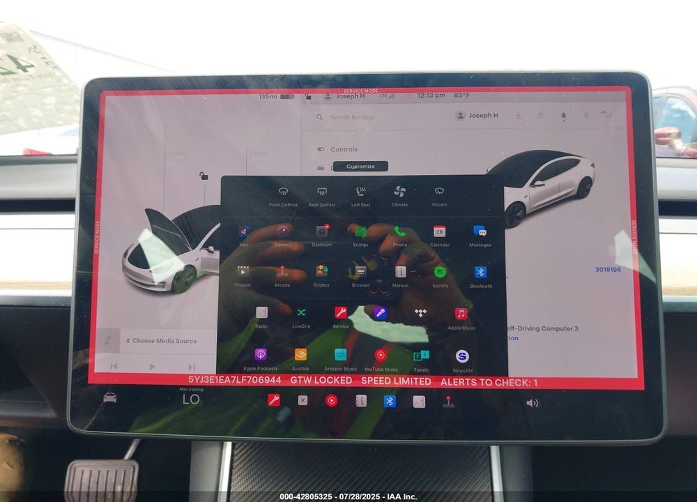 2020 TESLA MODEL 3 VIN: 5YJ3E1EA7LF706944
