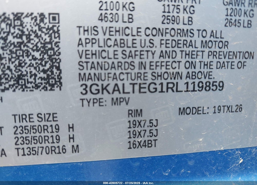 2024 GMC TERRAIN VIN: 3GKALTEG1RL119859