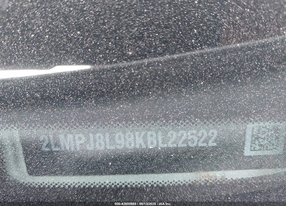 2019 LINCOLN NAUTILUS VIN: 2LMPJ8L98KBL22522