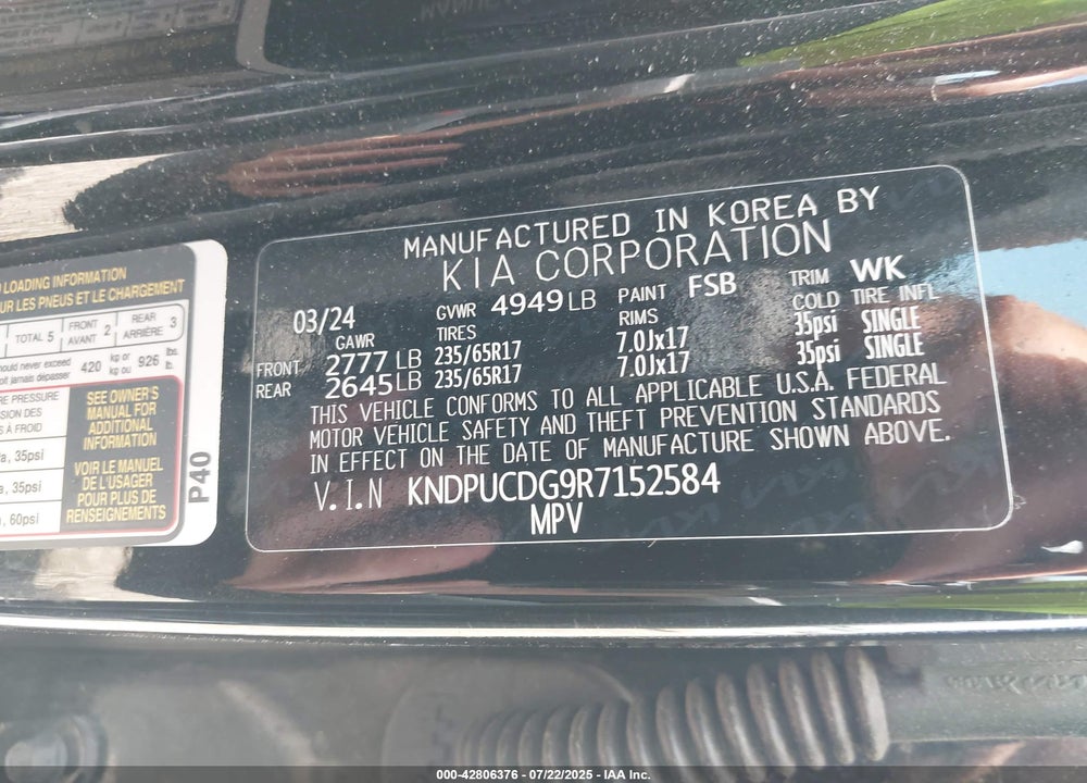 2024 KIA SPORTAGE HYBRID VIN: KNDPUCDG9R7152584