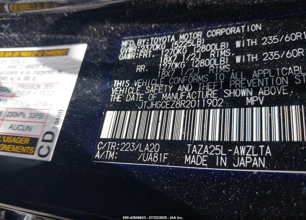 2024 LEXUS NX 350 LUXURY VIN: JTJHGCEZ8R2011902