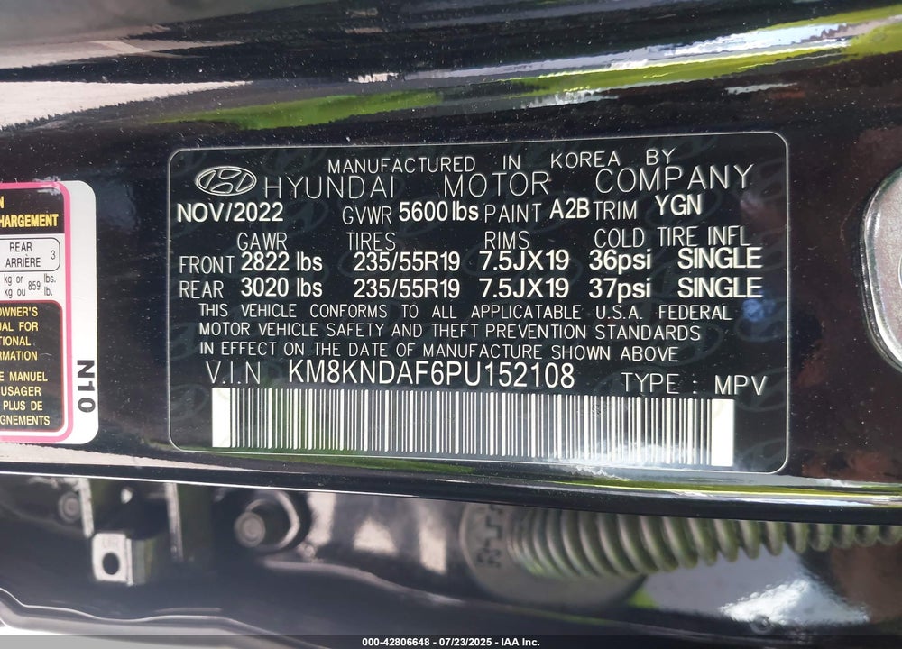 2023 HYUNDAI IONIQ 5 SEL VIN: KM8KNDAF6PU152108