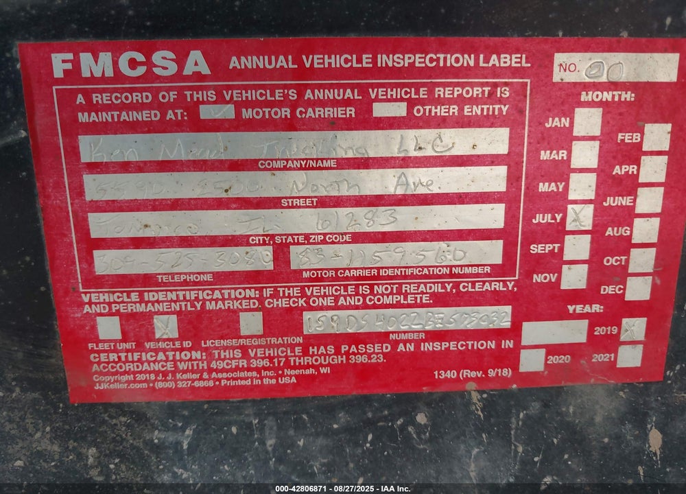 2011 SUPERIOR TRAILER WORKS 40' TRAILER VIN: 1S9DS4022BE573032