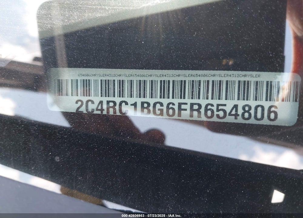 2015 CHRYSLER TOWN & COUNTRY VIN: 2C4RC1BG6FR654806
