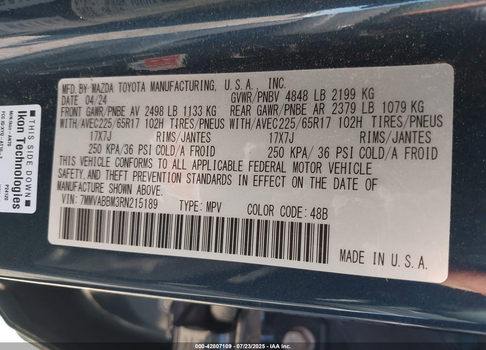 2024 MAZDA CX-50 VIN: 7MMVABBM3RN215189