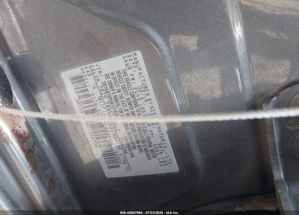 2019 NISSAN SENTRA VIN: 3N1AB7APXKY316956