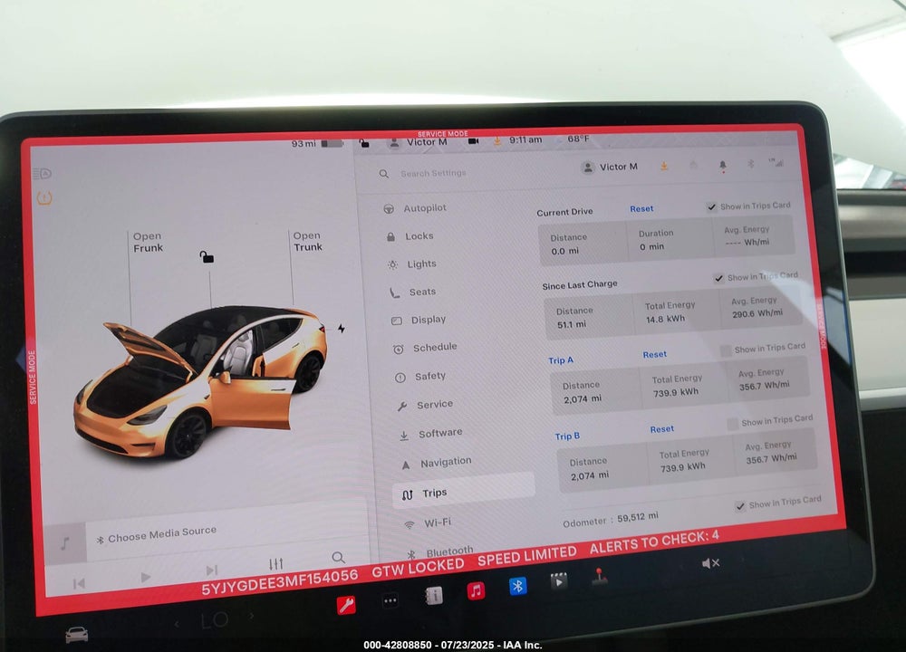 2021 TESLA MODEL Y LONG RANGE DUAL MOTOR ALL-WHEEL DRIVE VIN: 5YJYGDEE3MF154056