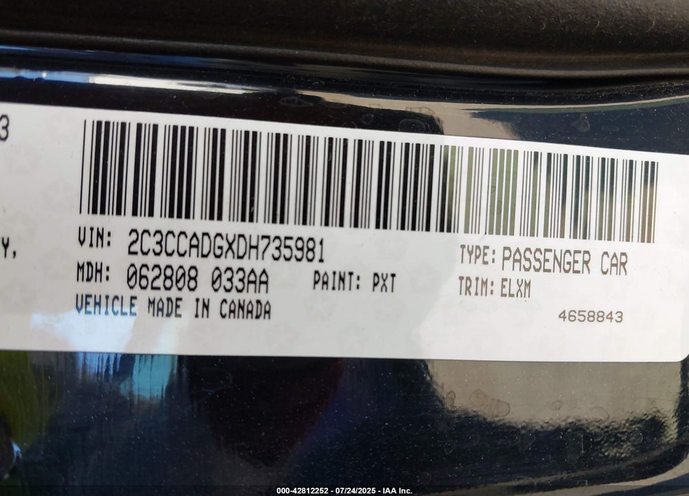 2013 CHRYSLER 300 VIN: 2C3CCADGXDH735981