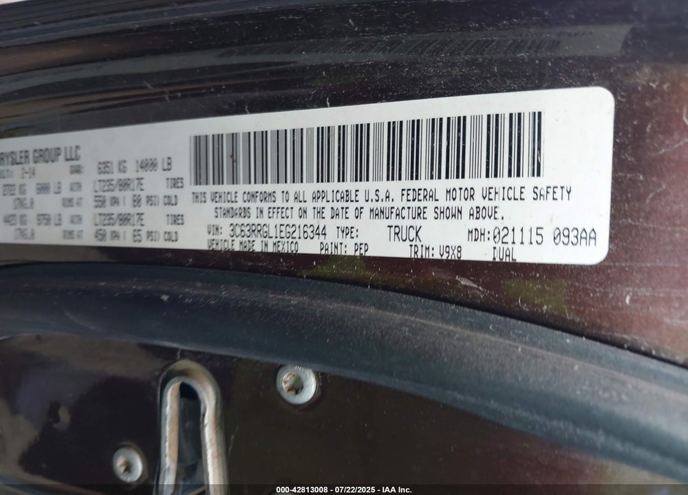 2014 RAM ALL MODELS VIN: 3C63RRGL1EG216344