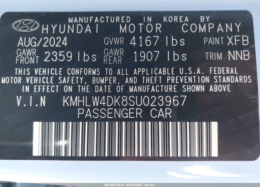 2025 HYUNDAI ELANTRA N VIN: KMHLW4DK8SU023967