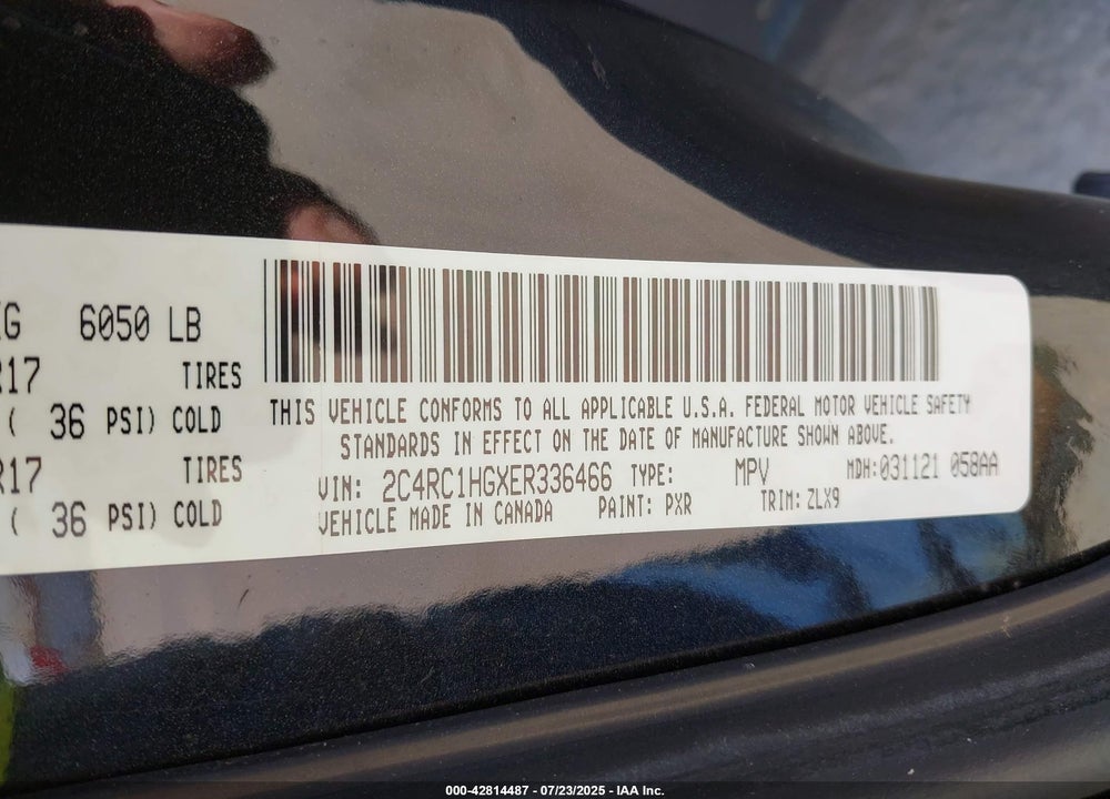 2014 CHRYSLER TOWN & COUNTRY S VIN: 2C4RC1HGXER336466