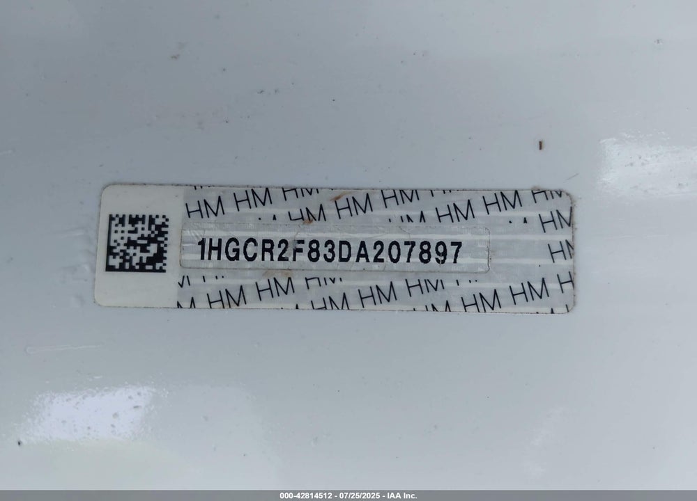 2013 HONDA ACCORD EX-L VIN: 1HGCR2F83DA207897
