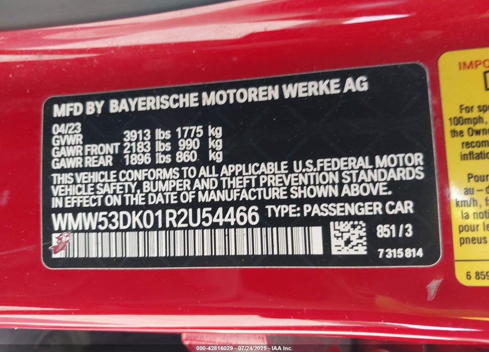 2024 MINI HARDTOP VIN: WMW53DK01R2U54466