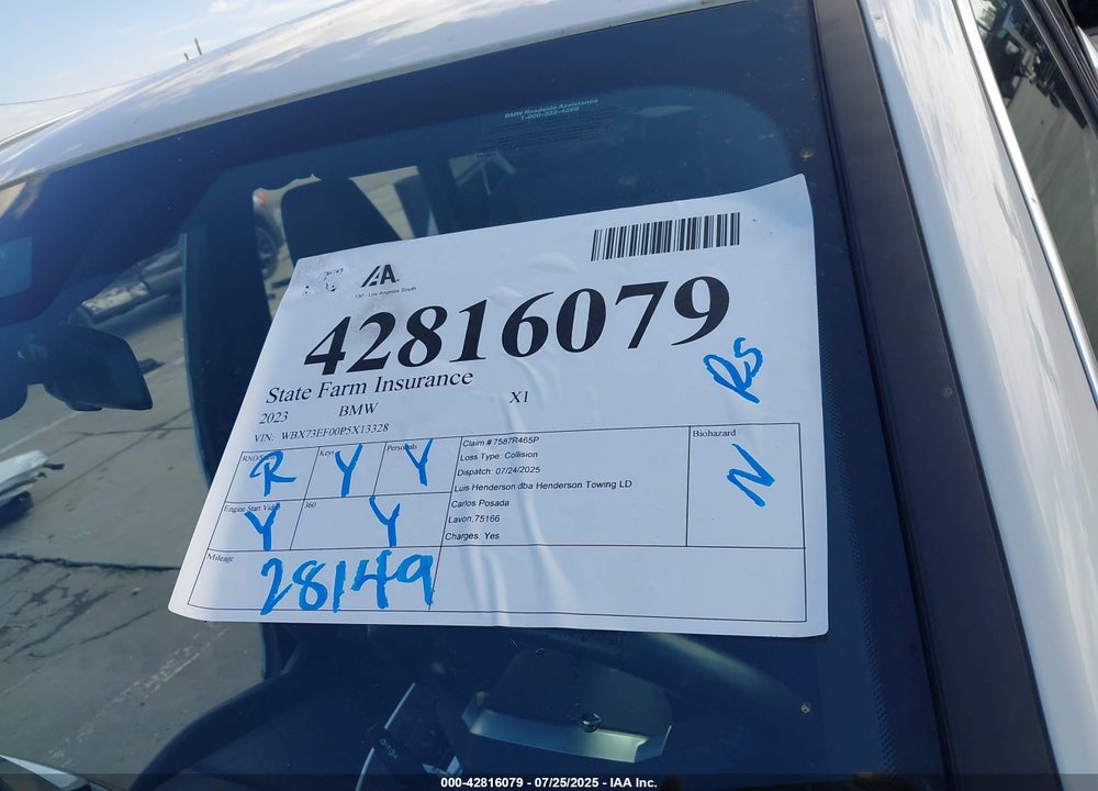 2023 BMW X1 VIN: WBX73EF00P5X13328