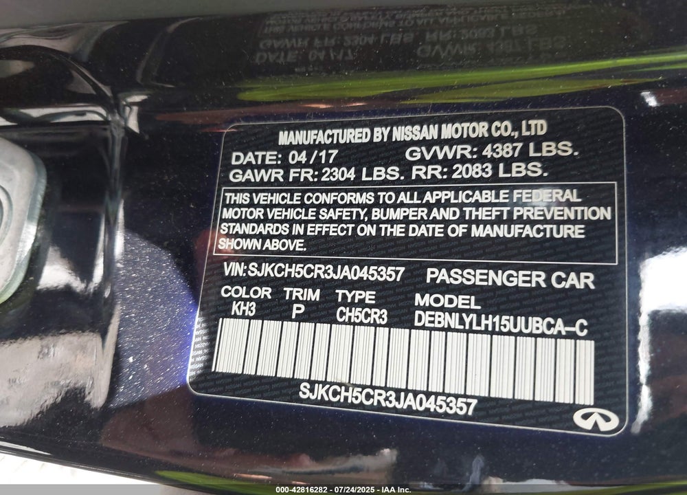 2018 INFINITI QX30 VIN: SJKCH5CR3JA045357