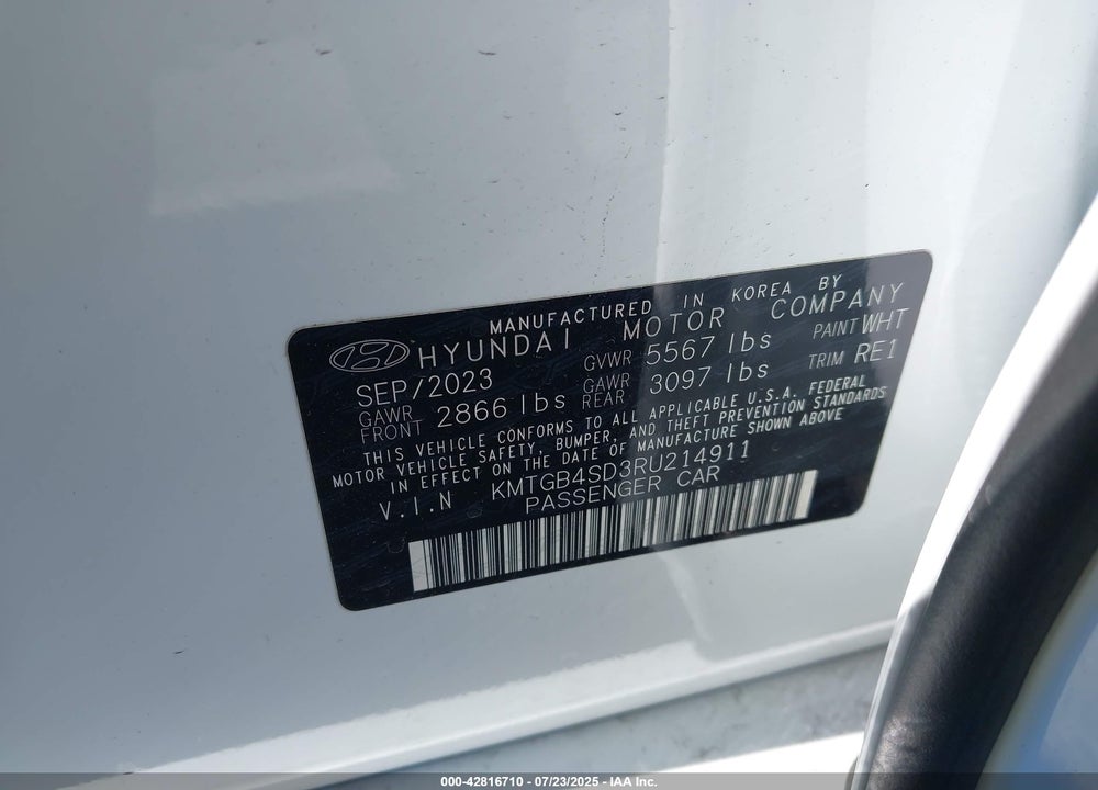2024 GENESIS G80 VIN: KMTGB4SD3RU214911